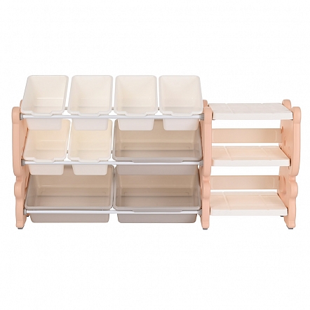 Стеллаж для игрушек с ящиками Медвежонок,3 полки,Pink/Персик,123*33*65h