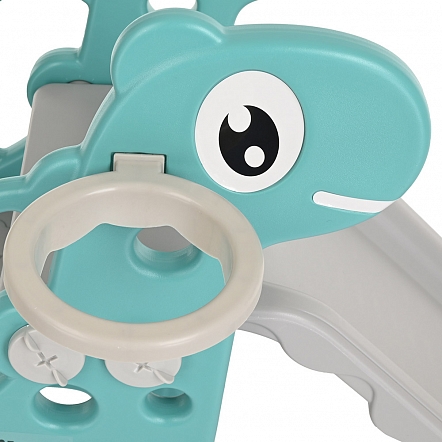 Горка Зубастик с баскет.кольцом Green/Зеленый,133*54,5*71h