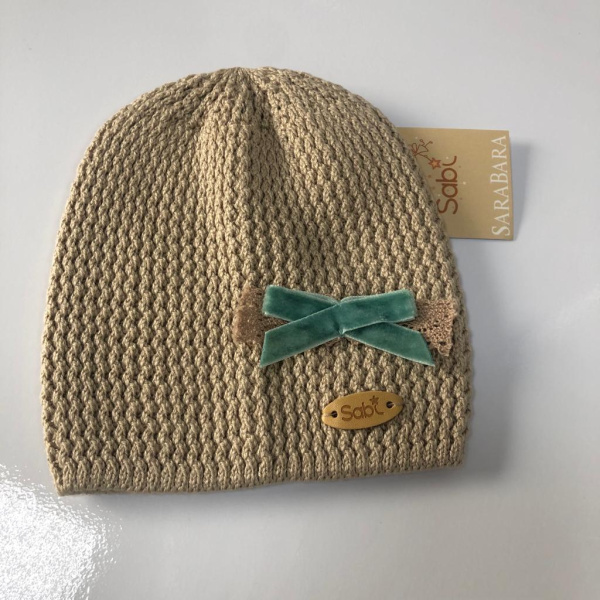 Комплект на выписку (плед и шапочка) SaraBara Ализе бежево-мятный 82691