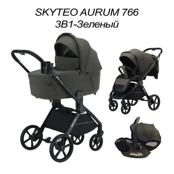 Коляска 3в1 SkyTeo Aurum 766 Зеленый