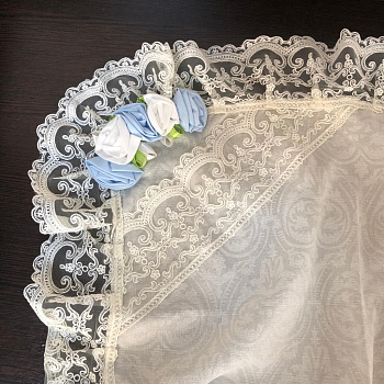 Улогок на выписку с цветами, голубой