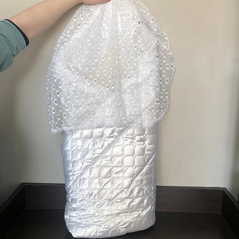 Конверт-Одеяло на выписку ЗИМА, LeaderKids, Белый Атлас, арт. 125030