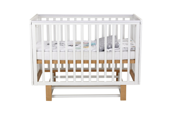 Кровать детская Polini kids Simple 341 с маятником, белый-дуб