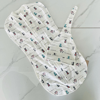 Пеленка кокон + шапочка для новорожденного