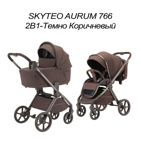Коляска 3в1 SkyTeo Aurum 766 Темно-коричневый