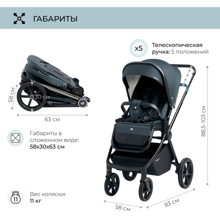 Коляска 2в1 Sweet Baby Elegante Chrome Blue