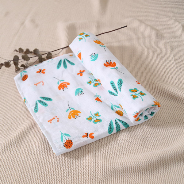 BAMBOLA  Пеленка 100х135 муслин (х/б 100%) Полянка