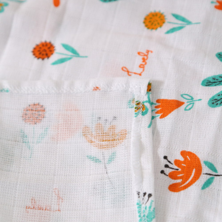 BAMBOLA  Пеленка 100х135 муслин (х/б 100%) Полянка