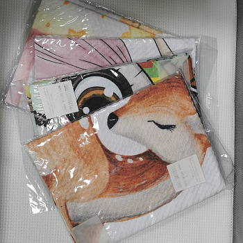 Полотенце детское вафельное 90*80 в ассорт ППХ98