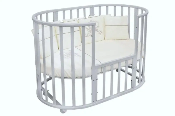 Кровать круглая-овальная Северная Звезда Серая, маятник