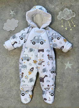 Комбинезон-трансформер Зима р 62, арт. 923,1 Машинки