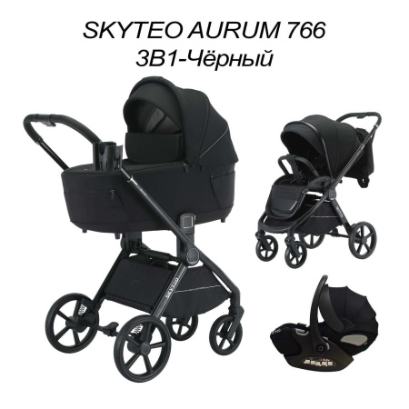 Коляска 3в1 SkyTeo Aurum 766 Черный