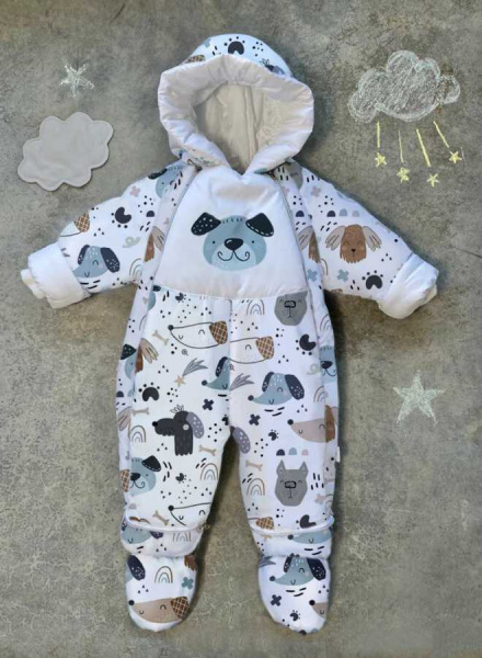 Комбинезон-трансформер,  Зима, р 62, арт 1696, Собачки