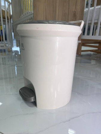 Ведро мусорное круглое, серая крышка