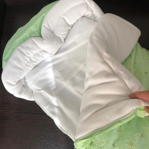 Конверт теплый в коляску, салатовый. Арт 89