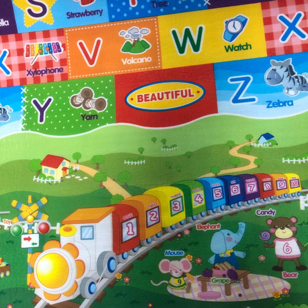 Коврик рулонный 180*150 см Ананасик/Паровозик 18204