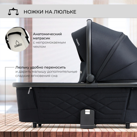 Коляска 2в1 SBL Elegante Chrome Black
