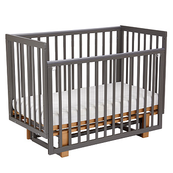 Кровать детская Polini kids Simple 341 с маятником, графит - дуб крафт золотой