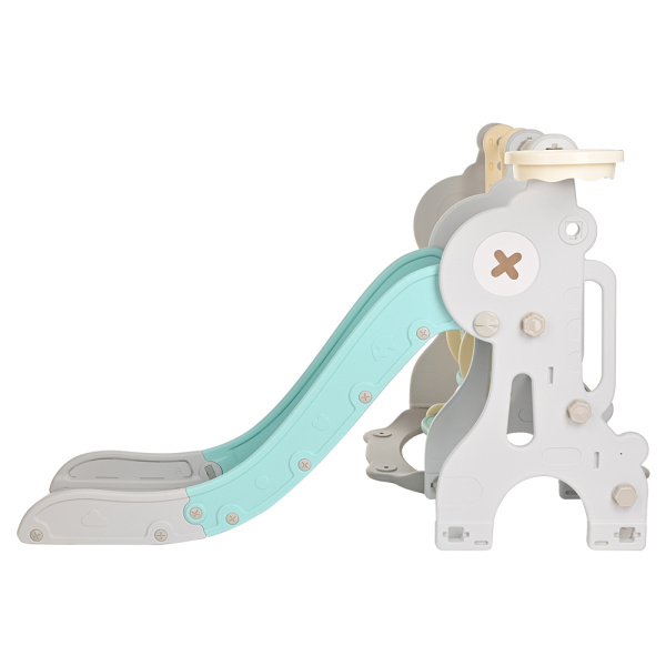 Горка-комплекс Норик (горка, качели, баскет. кольцо) Серый+Голубой (158*138*96 см)