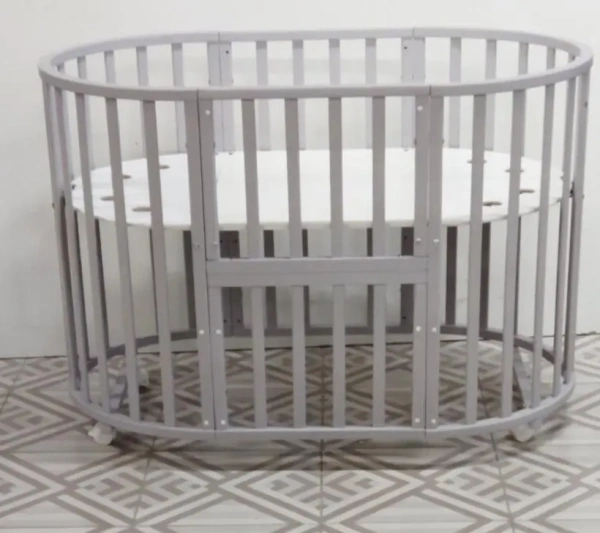 Кровать круглая-овальная Северная Звезда Серая, маятник