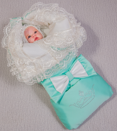 Конверт на выписку "Нарядный" Лето,  Мятный, 12-004