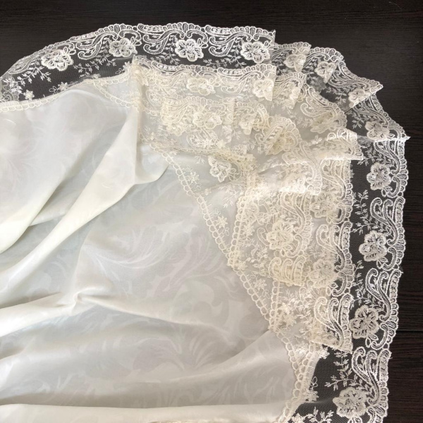 Уголок на выписку. Кружево (без бусин), 85*85, цвета разные