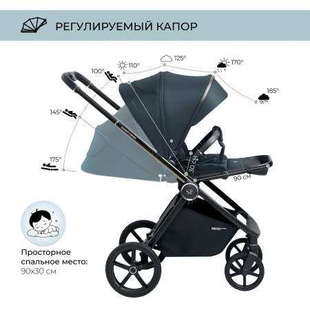 Коляска 2в1 Sweet Baby Elegante Chrome Blue