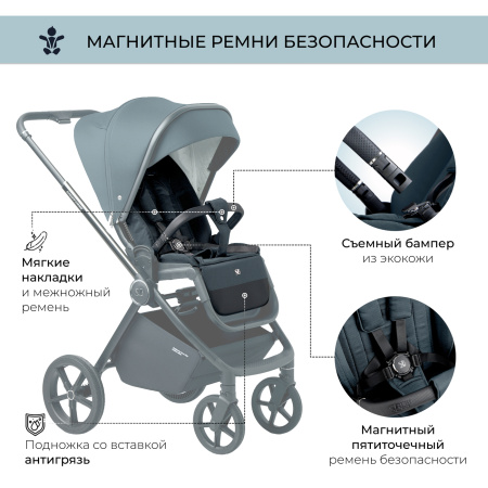 Коляска 2в1 Sweet Baby Elegante Chrome Blue