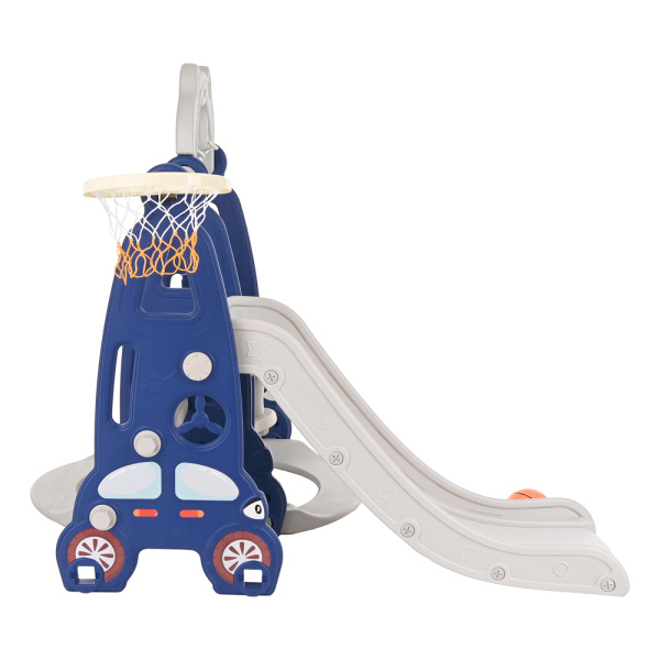 Горка-Комплекс Суперкар (горка,качели,баскет.кольцо) Синий 118*142*109h