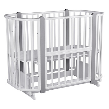 Кровать детская + маятник 5/1 Asti Белый-Серый