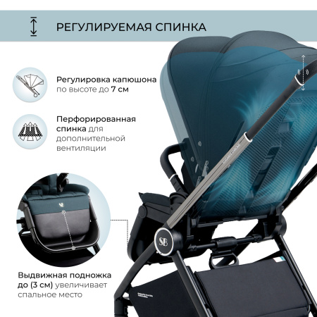 Коляска 2в1 Sweet Baby Elegante Chrome Blue