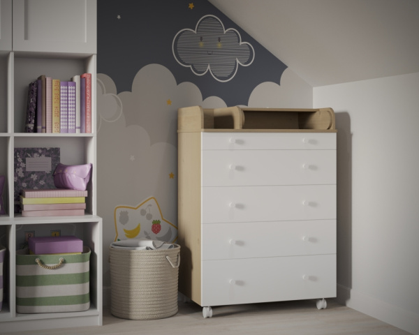 Комод Ecco Molen с органайзером Белый-Бук