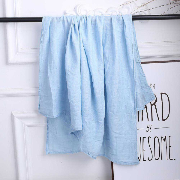 Муслиновая пеленка 120*120, светло-голубой