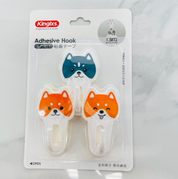 Крючки интерьерные (уп.3 шт) Лисята