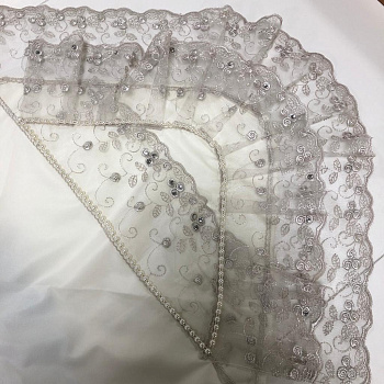 Уголок на выписку. Кружево. 85*85, серый