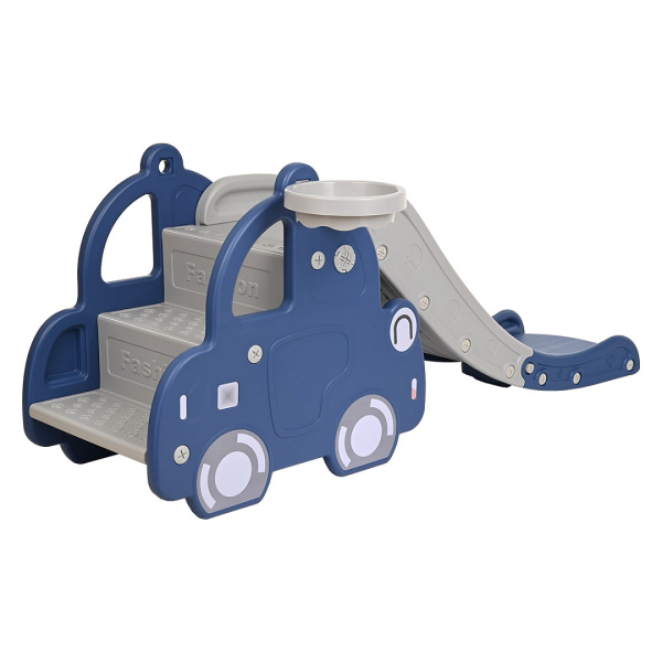 Горка Машинка с баскет.кольцом Blue/Синий, 160*70*65 см