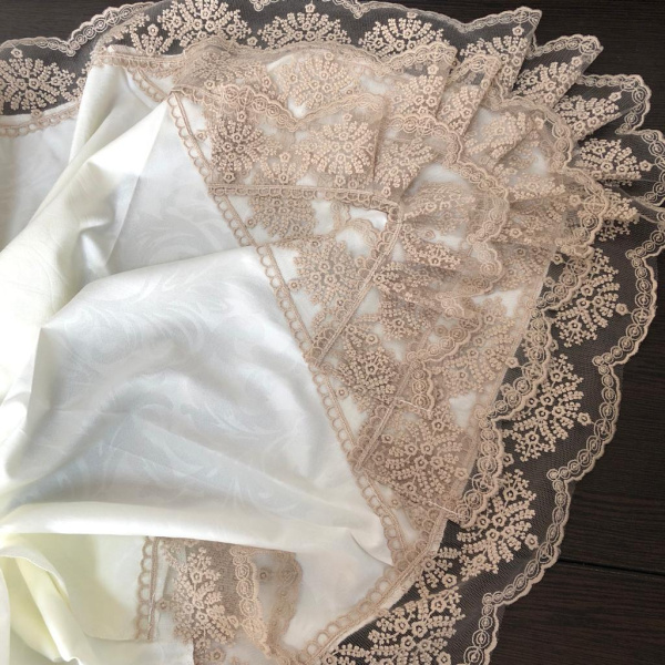 Уголок на выписку. Кружево (без бусин), 85*85, цвета разные