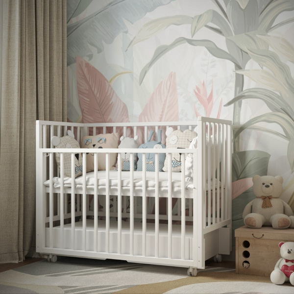 Кровать Incanto Hollie маятник универсальный, с ящиком, Белый