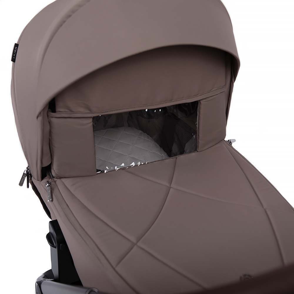 Коляска 2в1 Peppy Monaco thermo Mocca (кофе), рама серо-коричневая