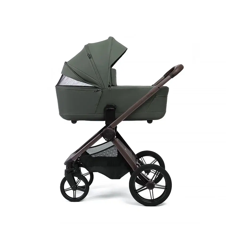 Коляска 2в1 Peppy Monaco thermo Green (зеленый), рама серо-коричневая