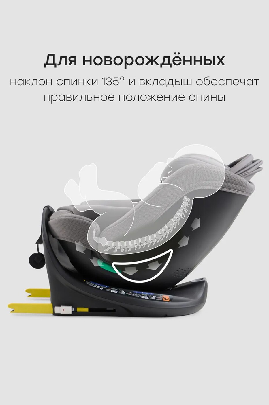Автокресло Happy Baby SHELTIX (0-36кг) beige grey