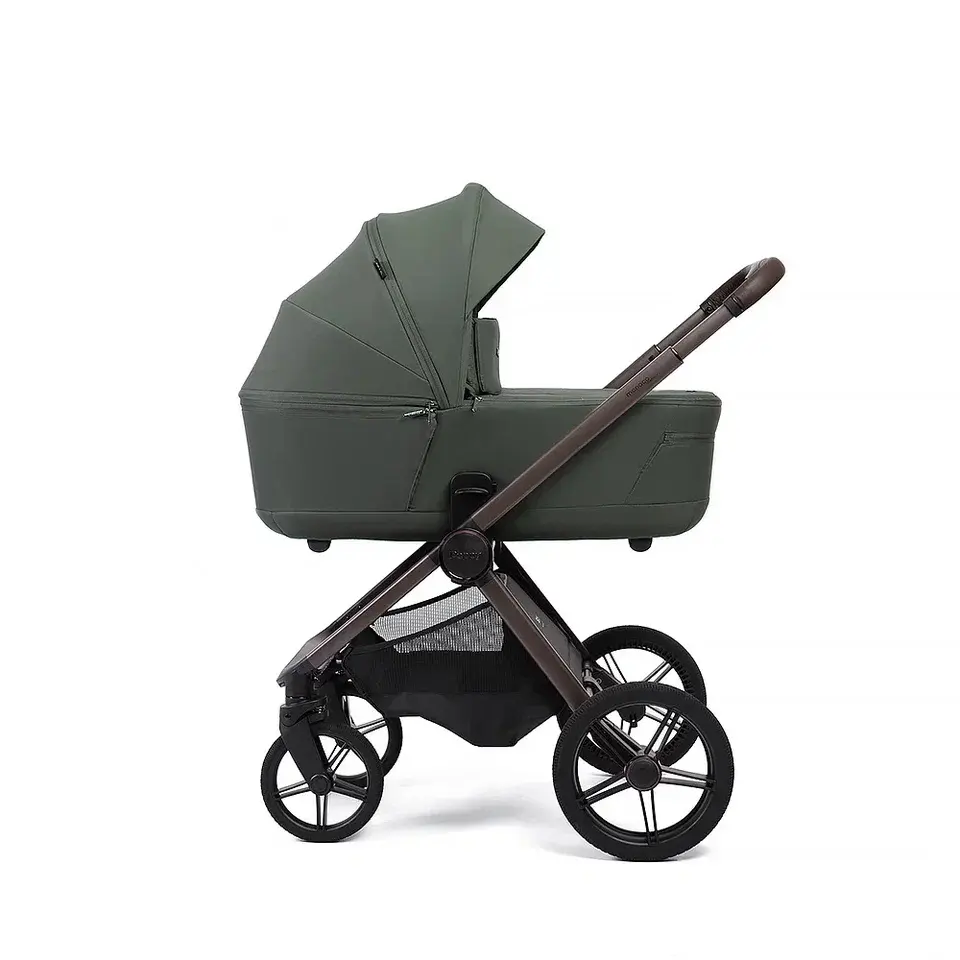 Коляска 2в1 Peppy Monaco thermo Green (зеленый), рама серо-коричневая