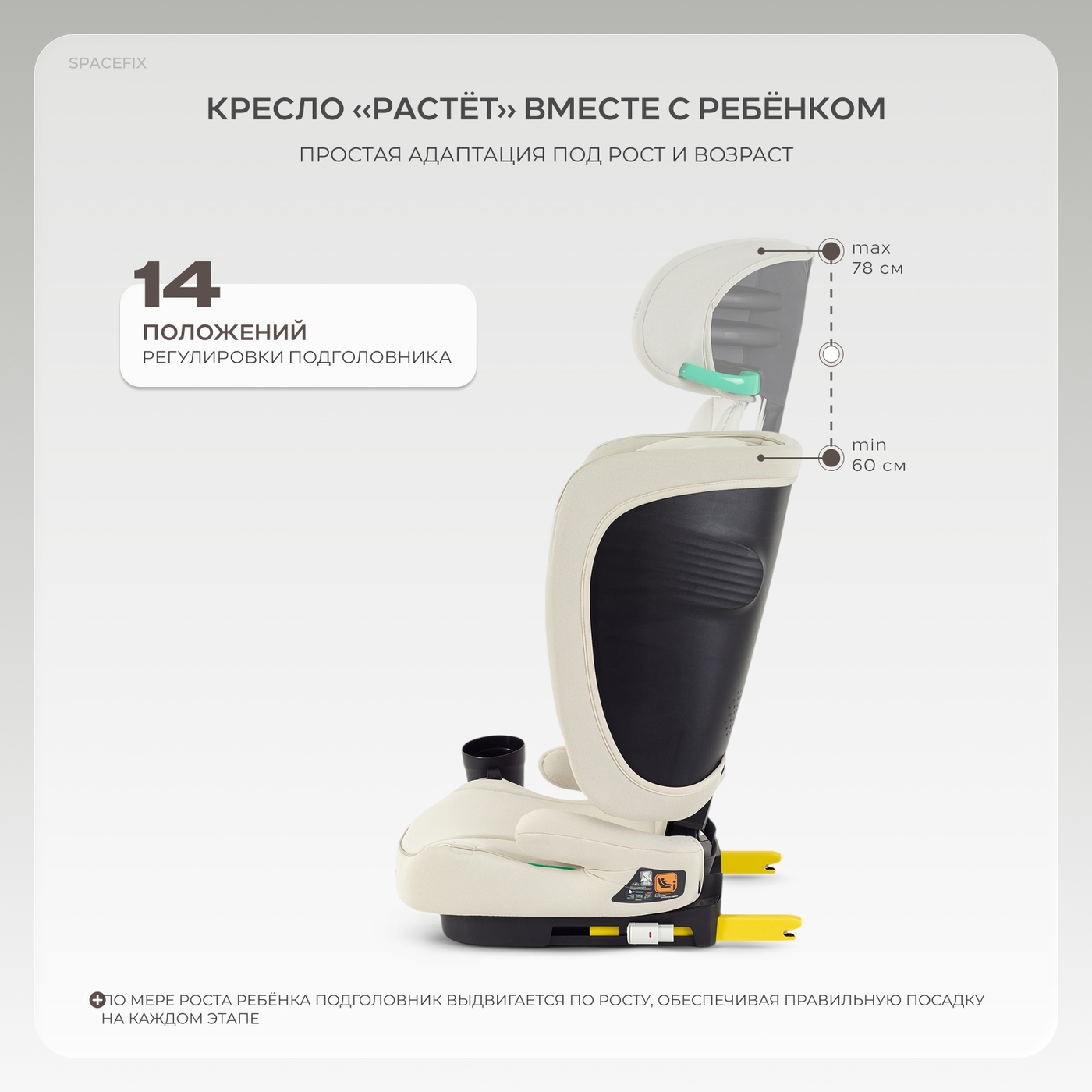 Автокресло 15-36кг RANT SpaceFix (Beige)