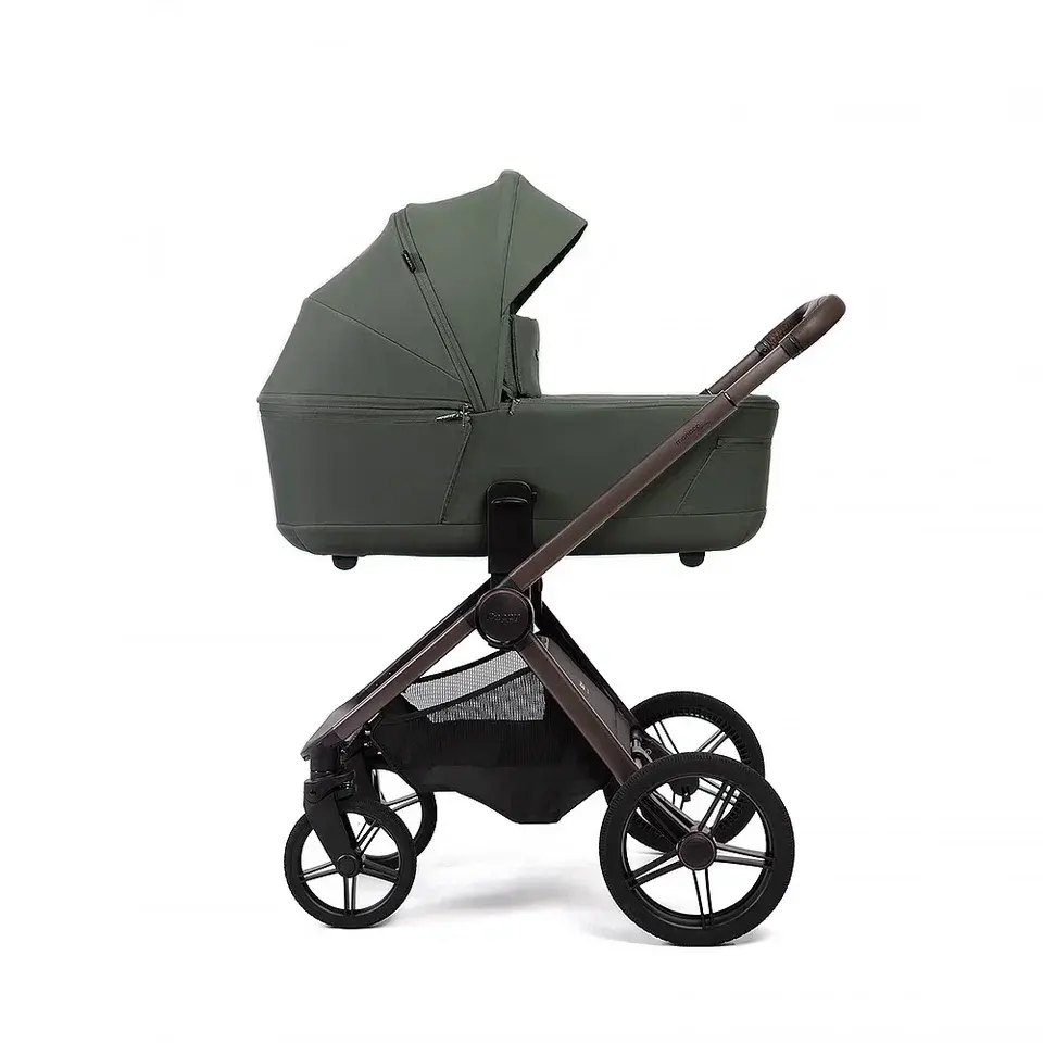 Коляска 2в1 Peppy Monaco thermo Green (зеленый), рама серо-коричневая