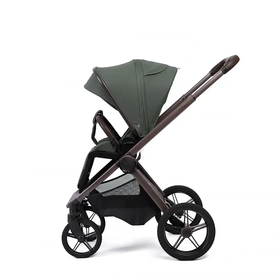 Коляска 2в1 Peppy Monaco thermo Green (зеленый), рама серо-коричневая