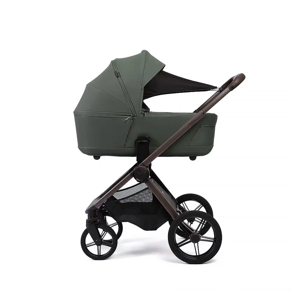 Коляска 2в1 Peppy Monaco thermo Green (зеленый), рама серо-коричневая