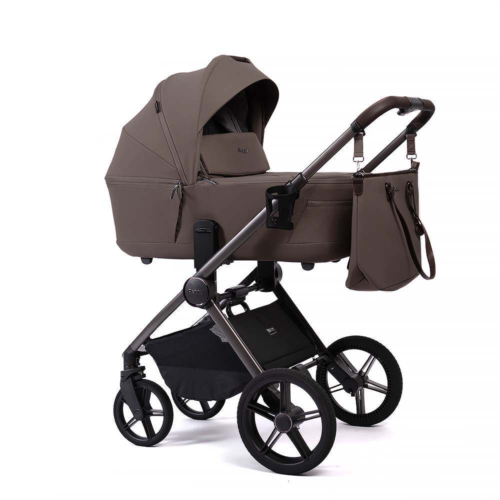 Коляска 2в1 Peppy Monaco thermo Mocca (кофе), рама серо-коричневая