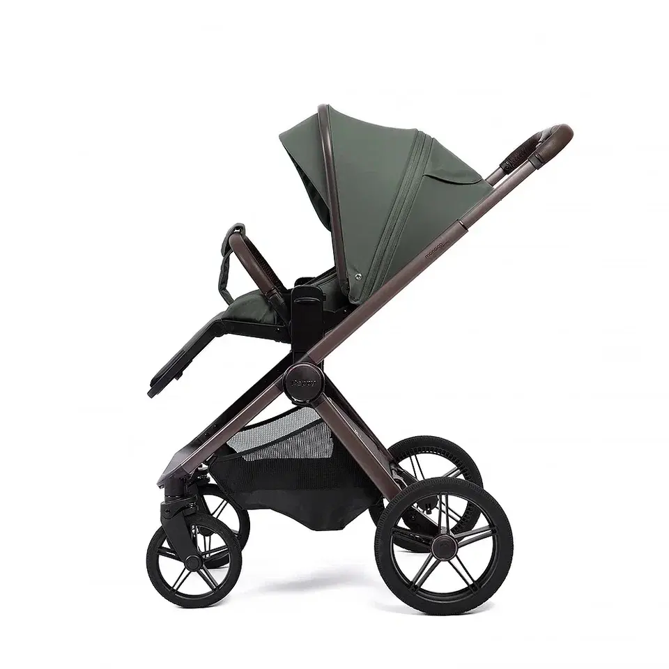 Коляска 2в1 Peppy Monaco thermo Green (зеленый), рама серо-коричневая