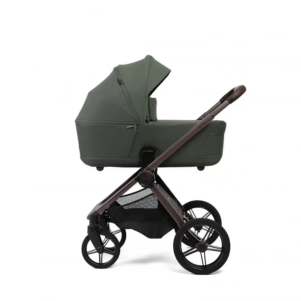 Коляска 2в1 Peppy Monaco thermo Green (зеленый), рама серо-коричневая