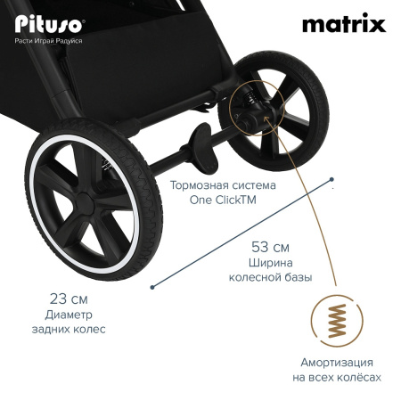 Коляска прогулочная Pituso Matrix XXL Mango-Tango